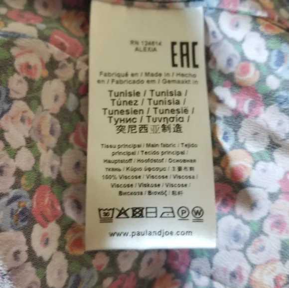 Paul & Joe Floral Button Down Shirt Size M Medium Multicolor Red Pink Bl… - Picture 6 of 9